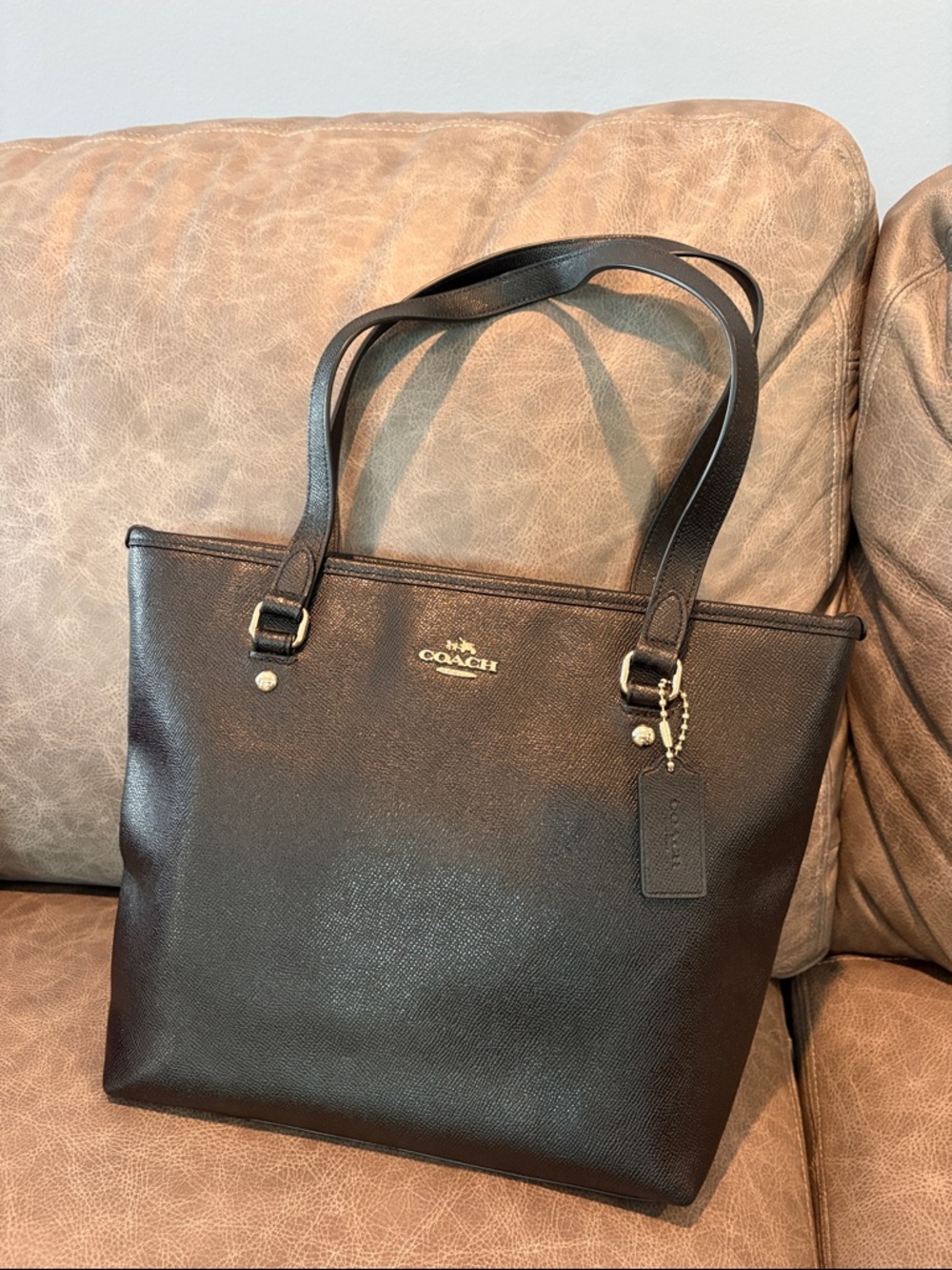 Coach City Zip Black Tote 2016